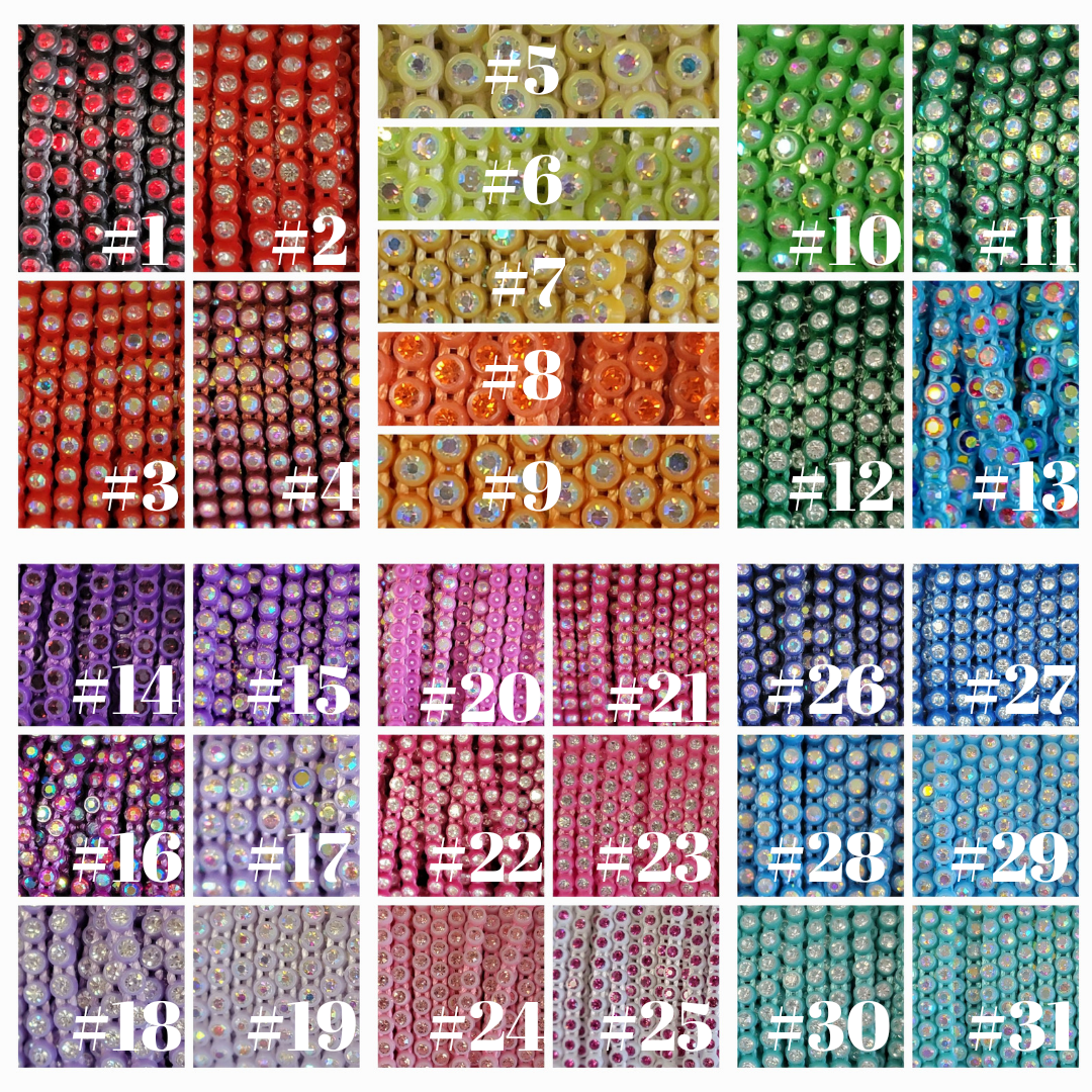 SS6 Plastic Rhinestone Banding