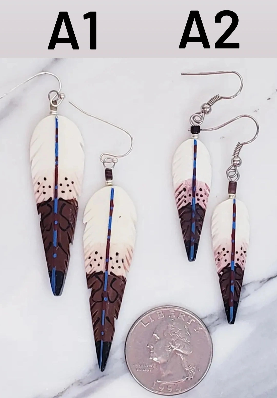 Bone Feather Earrings