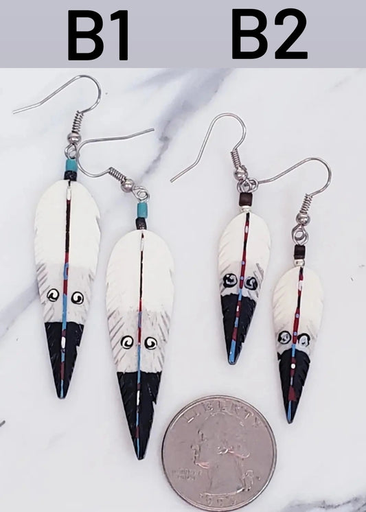 Bone Feather Earrings